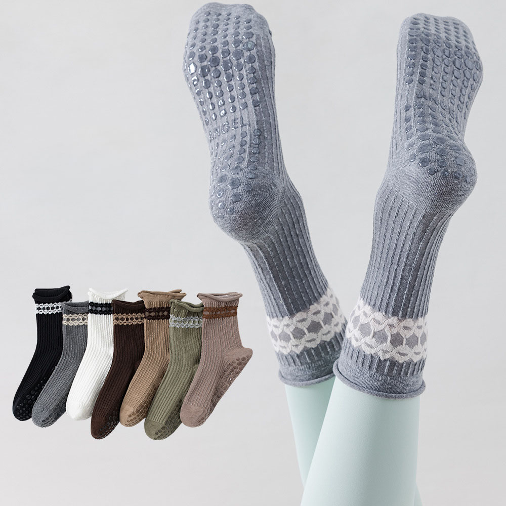 Medias Para Pilates Y Yoga - Yoga Socks Women Cotton Roll-edge Dot