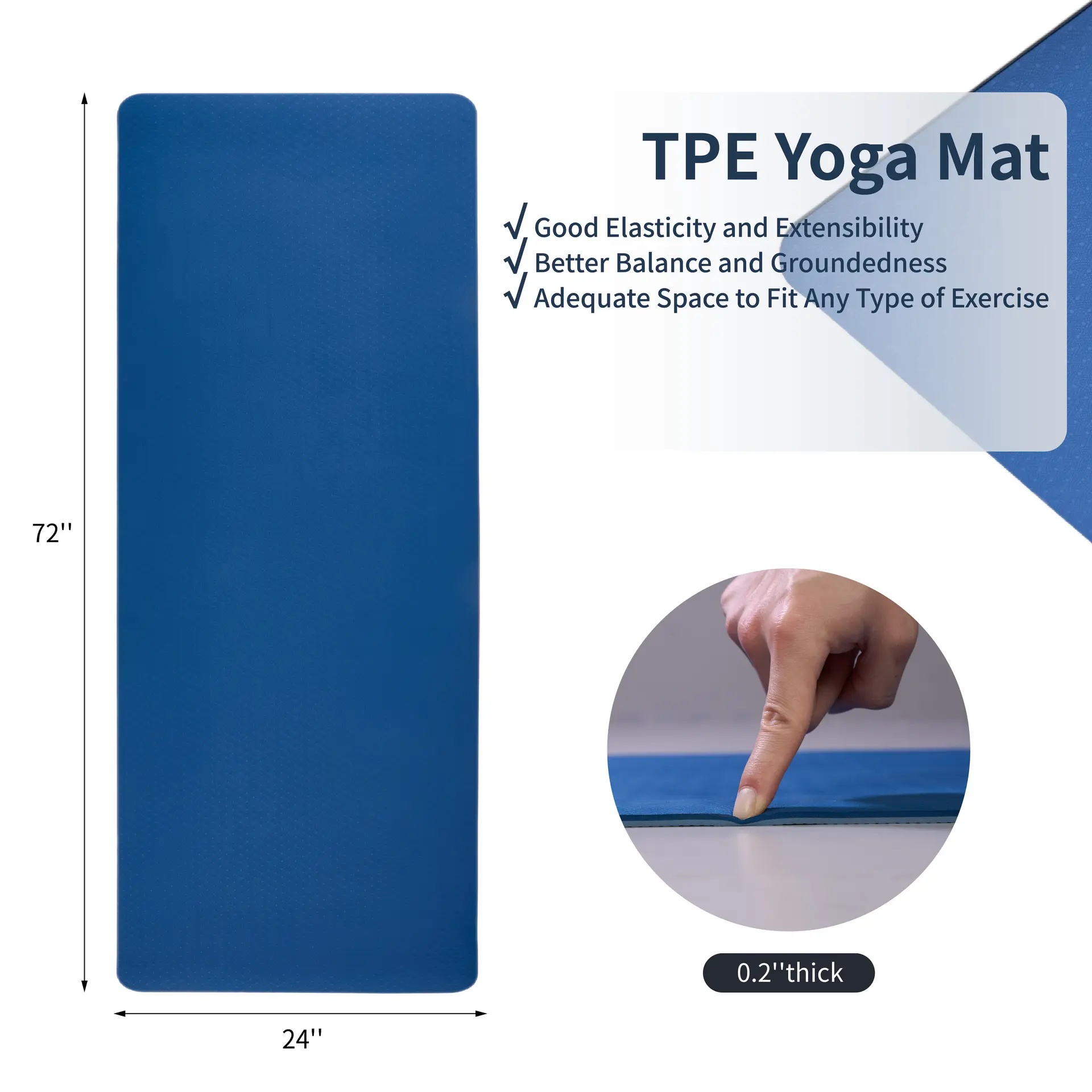 Non-Slip TPE Yoga Mat 72 x 24  - Pilates X Yoga recension och pris