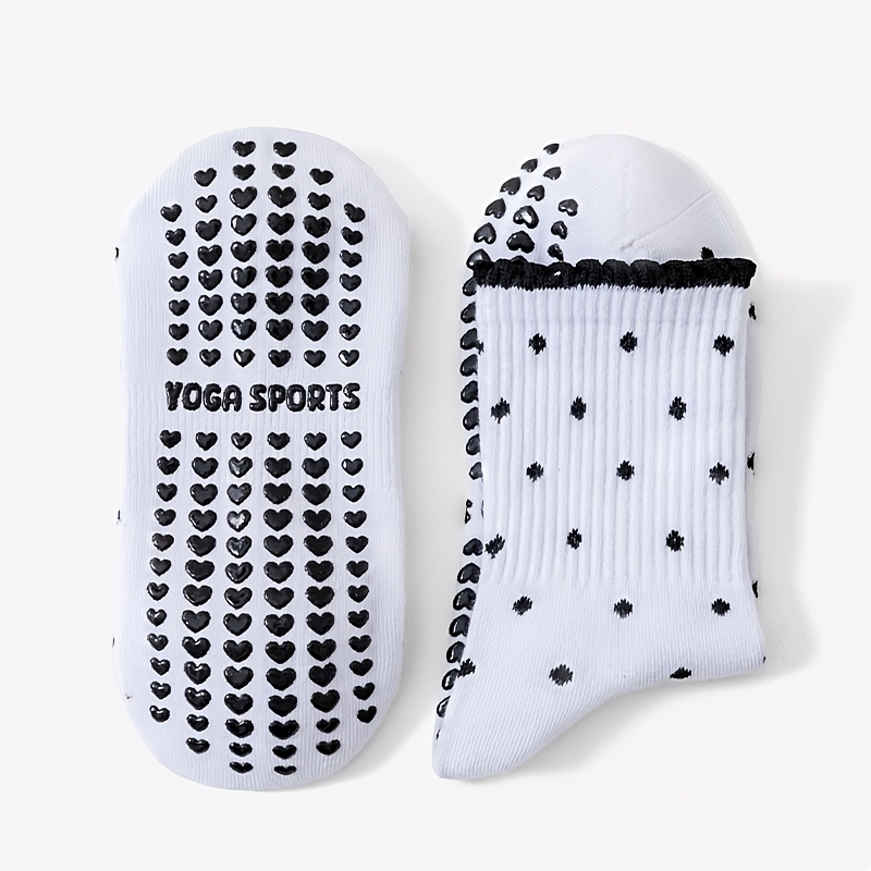 Women's White Black-Dot Non-Sl - Medias Para Pilates Y Yoga recension och pris