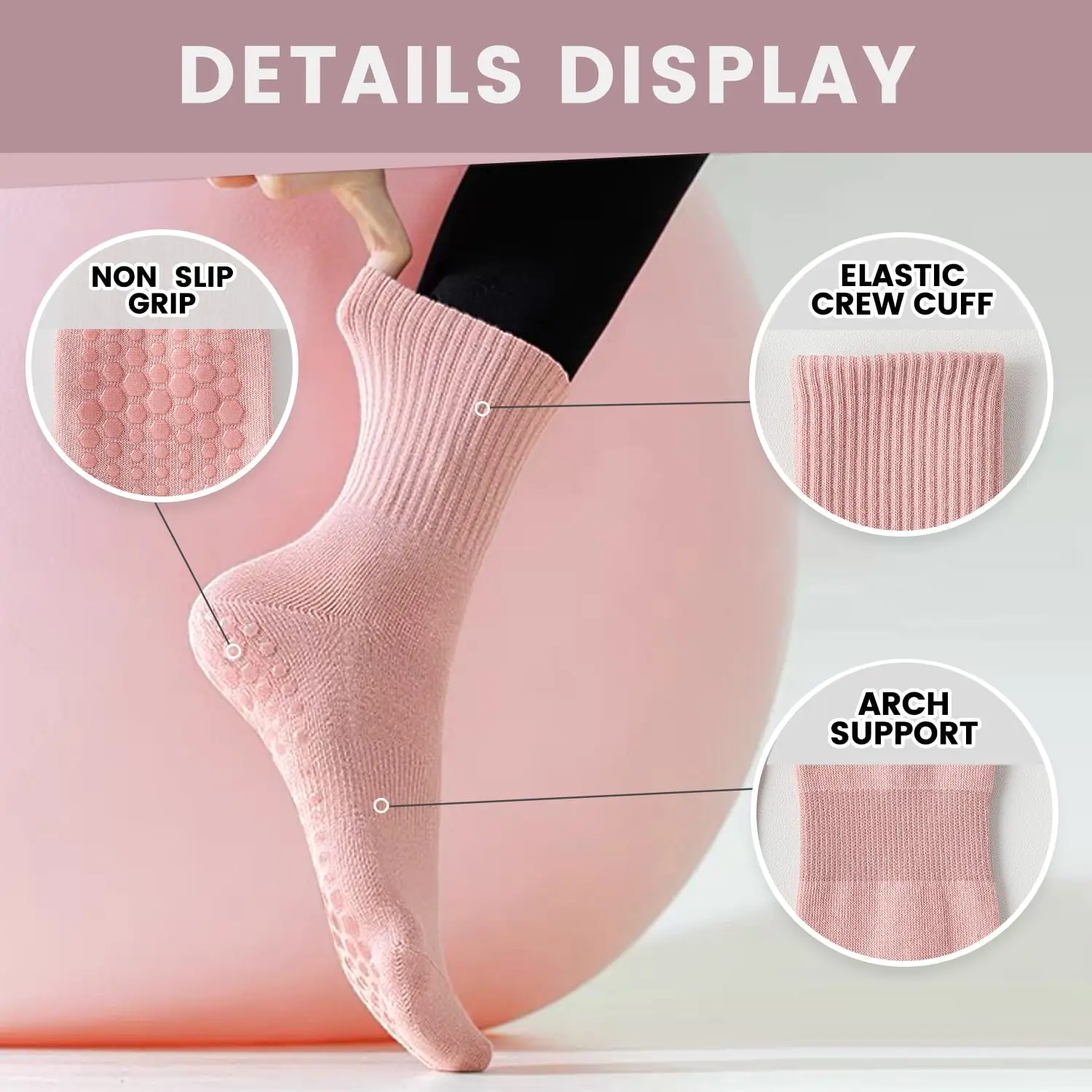 4 pairs of women's yoga socks, - Pilates & Yoga En Talavera Raquel Díaz recension och pris