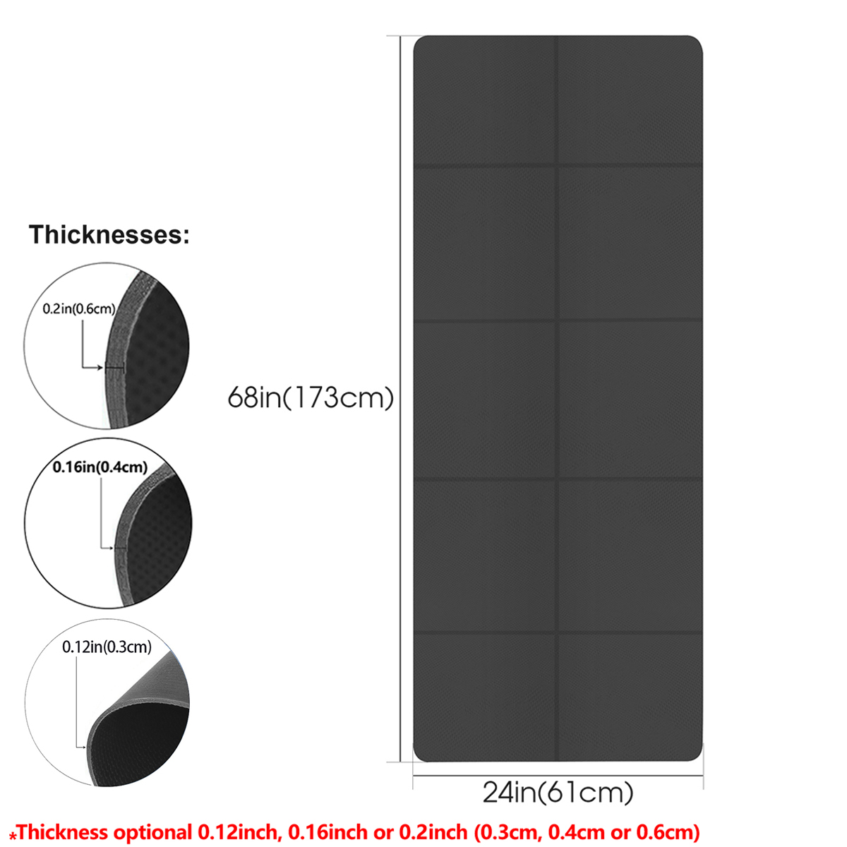 Foldable Yoga Mat Black Eco Fr - Pilates Yoga Matte recension och pris
