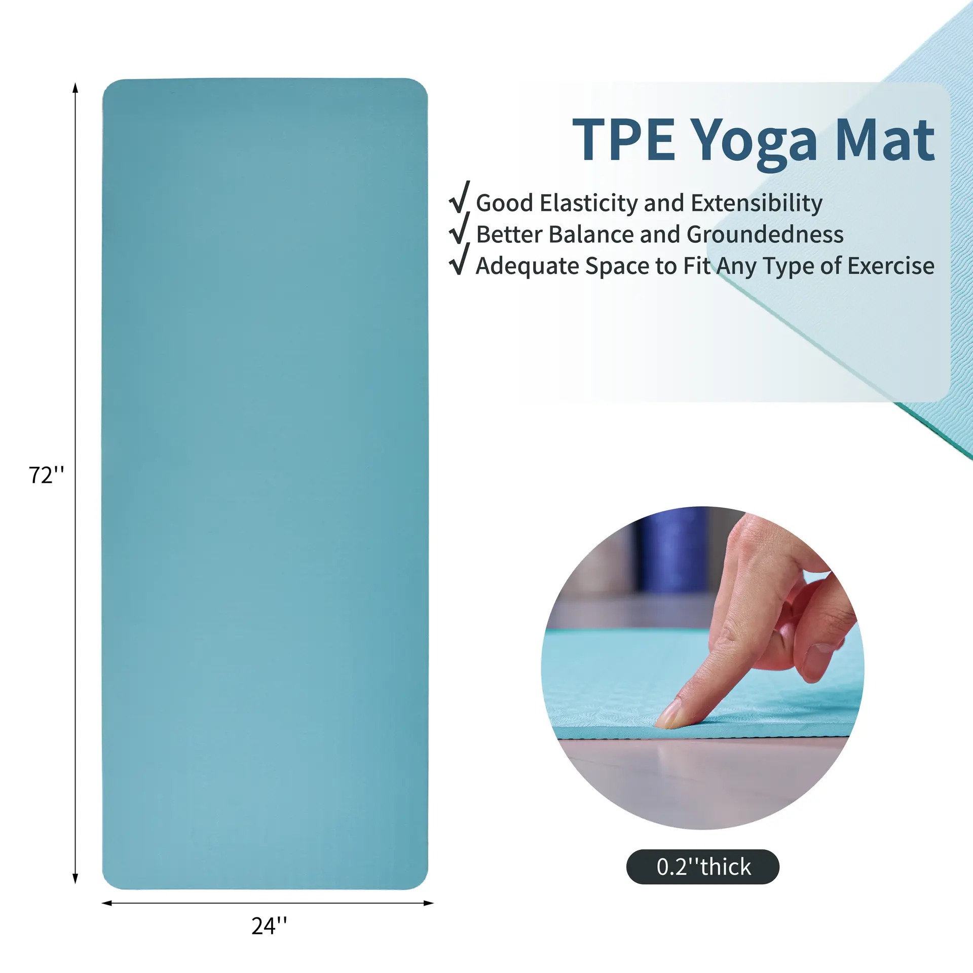 Non-Slip TPE Yoga Mat 72 x 24  - Pilates X Yoga recension och pris