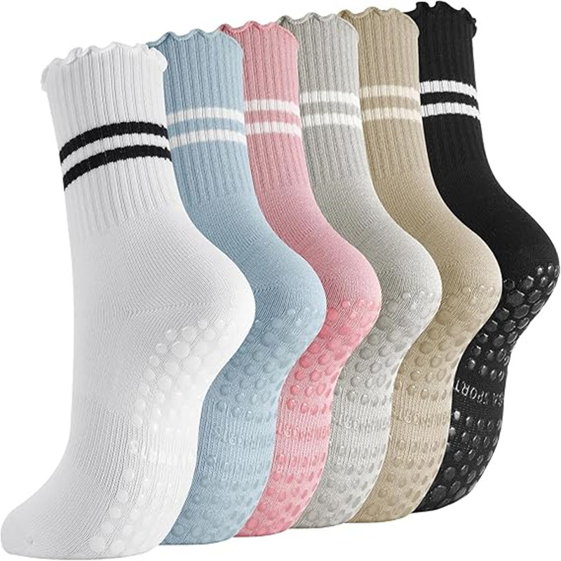 1 Pairs Stripe Ruffle Pilates  - Medias Para Pilates Y Yoga recension och pris