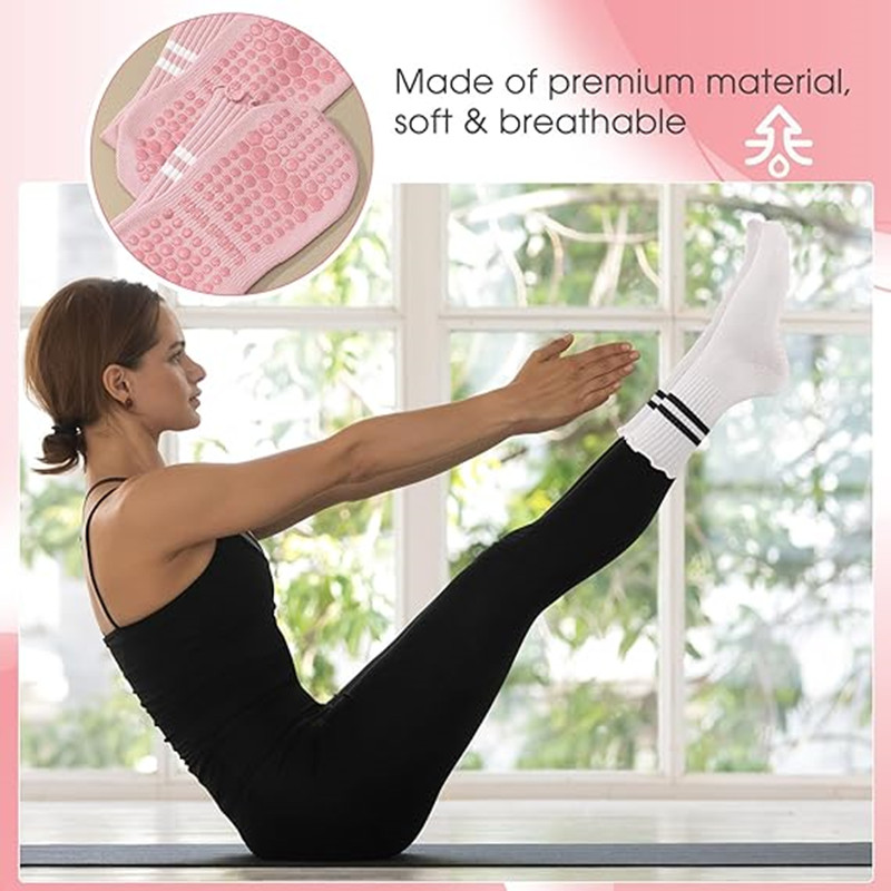 1 Pairs Stripe Ruffle Pilates  - Medias Para Pilates Y Yoga recension och pris